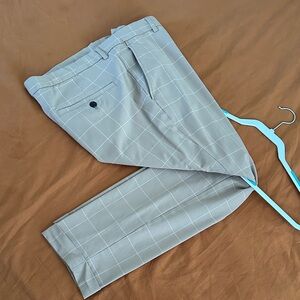 H&M Light Gray Checkered Dress Pants